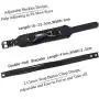 LOLIAS 2 Pcs Spike Studded Rivet Punk Rock Biker Wide Strap Leather Bracelet Chain Wristband Adjustable Jewelry for Men Women
