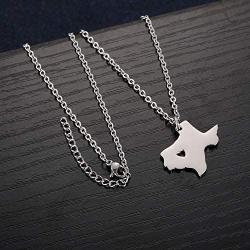 Hazado Texas State Map Necklace Pendant Brass Texas Moving Gifts TX Shape Jewelry for Women Teens Chain