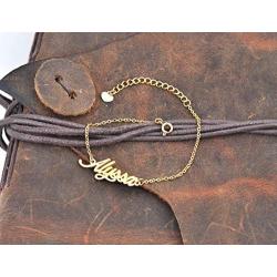 HUAN XUN Custom Name Necklace Personalized Initial Necklaces in Golden Silver