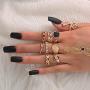 9PCS Knuckle Stacking Ring Set Snake Ring Set for Women Teen Girls Boho Vintage Stackable Joint Midi Finger Rings Gold Knuckle Rings Set