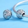 Dog Paw Charm for Charms Bracelet Blue Enamel CZ Paved Bead Charms Birthday Jewelry Christmas Gifts