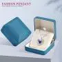 Tian Love Heart Necklace Double-Deck Plated Platinum Lovestone Pendant Necklace for Women with 5A Cubic Zirconia Jewelry