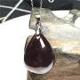 DUOVEKT Garnet Pendant Necklace,Natural Raw Red Garnet Jewelry for Women Lady Man Crystal 22x17x8mm Beads Water Drop Gemstone AAAAA