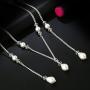 FXmimior Bridal Jewelry Backdrop Necklace Rhinestone Jewelry for Wedding