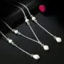 FXmimior Bridal Jewelry Backdrop Necklace Rhinestone Jewelry for Wedding