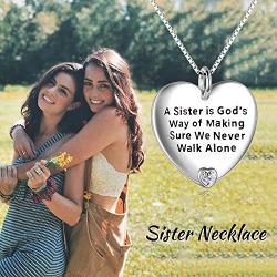 YFN Sister Gifts from Sister, Sterling Silver Sister Pendant Necklace Jewelry, Birthday Jewelry Gift Necklaces for Sisters
