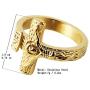 HZMAN Vintage Stainless Steel Jesus Cross Band INRI Crucifix Ring Silver Gold