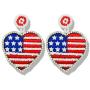 Statement Drop Earrings - Bohemian Beaded Big Heart Dangle Earrings Gift for Women