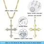 TOPGRILLZ 925 Sterling Silver 14K Gold Plated Small Cross Necklace Pendant for Girls Women Venice Chain Fashion Jewelry Gift TOPGRILLZ 925 Sterling Silver 14K Gold Plated Small Cross Necklace Pendant for Girls Women Venice Chain Fashion Jewelry Gift