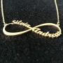 Personalized Sterling Silver Infinity Necklace with Names Custom 18K Gold Plated Name Necklace Eternal Jewelry