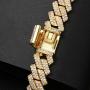 YIMERAIRE Lab Simulated Diamond Cuban Link Chain Choker for Women| 18K Gold White Gold Plated 6MM/8MM/12MM/14MM/15MM Miami Link Chain for Men, Full CZ Prong Set Link Necklace Iced Out, with Gift Box