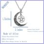 BEKECH Supernatural Inspired Gift Crescent Moon Charm Pentagram Pendant Necklace Devils Trap Symbol Jewelry Gift for Supernatural Lovers TV Show Lovers