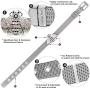Me Plus Women Fashion Stainless Steel Silver Gold Clear Rhinestones Charm Mesh Belt Buckle Bracelet Bangle