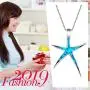 Sterling Silver Starfish Necklace Pendant Earrings Blue Opal White Opal or Green Opal Pendant Necklace