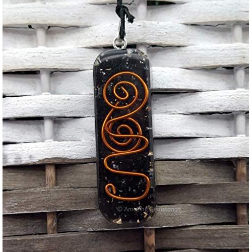 Shungite Orgone Healing Pendant Necklace for EMF Protection for Men Women with Adjustable Cord