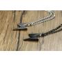 BEANS Stainless Steel Classic Vintage Antique Lightning Bolt Pendant Necklace for Men Women,Free Chain 20 Inches