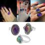 LUBINGSHINE 3Pcs Mood Ring Adjusable Size Original Oval Color Changing Ring Set Ring Jewelry