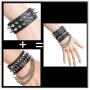 Xusamss 2PCS Punk Alloy Rivet Bracelet Bullet Wristband Chain Leather Cuff Bracelet,7 1/2 Wrist