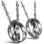 Fate Love His and Her Heart Key Matching Puzzle Stainless Steel Couples Necklace Valentines Day