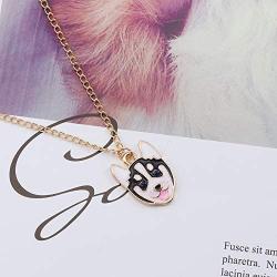 Cartoon Pet Dog Pendant Necklace,Creative Animal Jewelry Clavicle Necklace for Birthday Gift