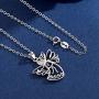 CELESTIA 925 Sterling Silver Memory Elephants Giraffe Angel Necklace, Animals Jewelry for Women Gifts for Her