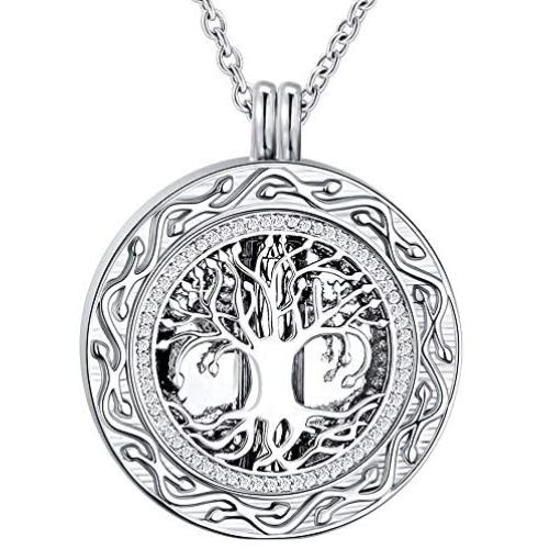 Celtic Tree of Life Urn Necklace for Ashes - Cremation Jewelry Memorial Keepsake Pendant,Mother’s Day Keepsake for Dad Sister Grandma Daughter Mom - Funnel Kit Included