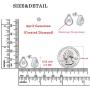 YL Teardrop Stud Earrings 925 Sterling Silver Dancing Diamond Halo Earrings 1.42ct Created Emerald/Ruby/Sapphire/Zirconia Jewelry