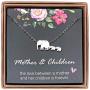 Mother and Two Children Necklace, Three Elephant Necklace, Motthers Day Gift for Women, Elephant Jewelry for Women