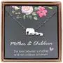 Mother and Two Children Necklace, Three Elephant Necklace, Motthers Day Gift for Women, Elephant Jewelry for Women