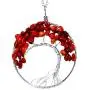Luvalti Tree of Life - Gemstone Chakra Jewelry Red Silver Chain Necklace