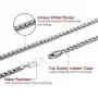 MOWOM Silver Chain Wheat Necklace for Men Women Boys Kids 316L Stainless Steel Water Resistant Cuban Link Chain Wheat Thick Jewelry MOWOM Silver Chain Wheat Necklace for Men Women Boys Kids 316L Stainless Steel Water Resistant Cuban Link Chain Wheat Thick Jewelry