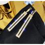 YUNXI Long Geometric Drop Earrings Luxury Gold Silver Color Rectangle Rhinestone Earring for Women Party Jewelry Gift