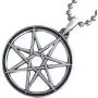 Heptagram Septagram Septegram Septogram Fairy 7-point star Kabbalistic Jewelry Seven Directions Qualities Venus Shpere Protection Amulet Pewter Mens Pendant Necklace Charm for men W Silver Ball Chain
