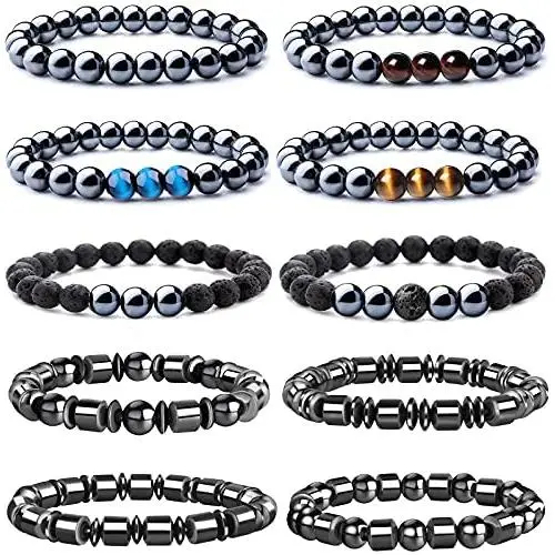 Jewdreamer 10Pcs Hematite Magnetic Bracelets for Men Women Tiger Eye Natural Stone Beaded Bracelets Magnetic Therapy Bracelet Lava Rock Oil Diffuser Aromatherapy Bracelets Set Jewdreamer 10Pcs Hematite Magnetic Bracelets for Men Women Tiger Eye Natural Stone Beaded Bracelets Magnetic Therapy Bracelet Lava Rock Oil Diffuser Aromatherapy Bracelets Set
