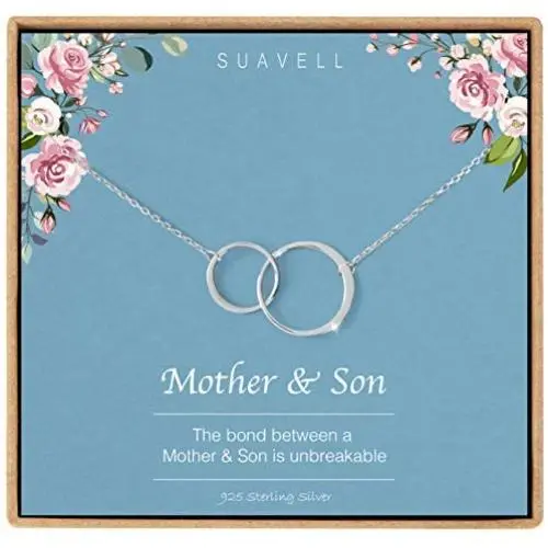 Suavell Mother Son Necklace. Sterling Silver Double Circle Necklace for Women. Mother Son Gifts for Mom and Sentimental Mom Birthday Gifts. Interlocking Circle Necklace Jewelry Suavell Mother Son Necklace. Sterling Silver Double Circle Necklace for Women. Mother Son Gifts for Mom and Sentimental Mom Birthday Gifts. Interlocking Circle Necklace Jewelry