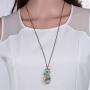 PAMTIER Womens Pressed Flower Pendant Vintage Alloy Animal Cute Cat Necklace