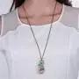 PAMTIER Womens Pressed Flower Pendant Vintage Alloy Animal Cute Cat Necklace