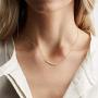 Rhinelife Layered Dainty Circle Chokers Necklace Y Pendant Handmade 14K Gold Plated Rectangle Bar Long Necklace for Women Simple Boho Jewelry Gift