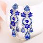 EVER FAITH Austrian Crystal Bridal Flower Vase Chandelier Dangle Earrings-3.1 inch Long