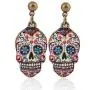 Colorful Skull Dangle Earrings: Halloween Day of the Dead (Dia De Los Meurtos) Drop Studs Colorful Skull Dangle Earrings: Halloween Day of the Dead (Dia De Los Meurtos) Drop Studs