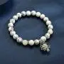 Luminous Glowing in The Dark Moon Lotus Flower Shaped Charm Bracelet for Women Natural Turquoise Stones Yoga Prayer Jewelry