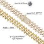 Gold IDEA 18MM Iced Out Prong Cuban Link Chain,18k /White Gold Plated Hip Hop Choker or Bracelet, 5A Cubic Zirconia Stones,Cuban Chains 8.5-24’’ for Men Women