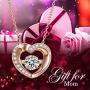 DANCING HEART Valentines Day Women Gifts for Christmas 925 Sterling Silver Love Heart Pendant Necklace Rose Gold Plated Jewelry with 5A Cubic Zirconia Birthday Gifts for Daughter Wife Girlfriend Sister