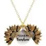 ERPELS You are My Sunshine Engraved Necklace Inspirational Sunflower Locket Necklace Jewelry for Women Mother Daughter Girlfriend
