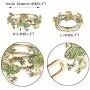 EVER FAITH Womens Austrian Crystal Vintage Inspired 3 Frogs Bangle Bracelet Green Antique Gold-Tone
