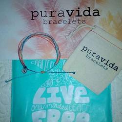 Pura Vida Jewelry Bracelets Bright Bracelet - 100% Waterproof and Handmade w/Coated Charm, Adjustable Band