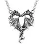 Controse Womens Silver-Toned Stainless Steel Steamin Hot Love Dragon Heart Necklace with Pendant Controse Womens Silver-Toned Stainless Steel Steamin Hot Love Dragon Heart Necklace with Pendant