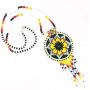 Handmade Orange Black Native American Style Beaded Necklace Earrings Set S-51-SB-8