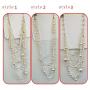 GRACE JUN Multilayer Strand Chain Faux Pearls Flapper Beads Cluster Long Choker Necklace