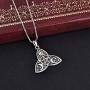 FJ Womens Hecate Necklace S925 Silver Wiccan Pagan Goddess Necklace Literary Jewelry
